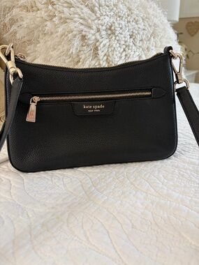 kate spade Black Pebbled Leather Hudson Crossbody